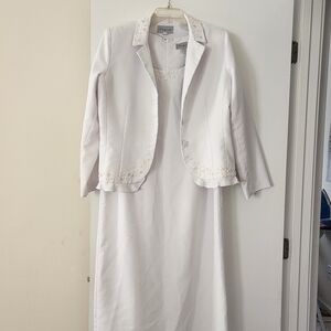 White Embroidered Two-Piece Dress Set